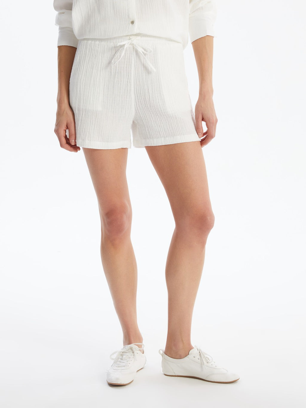 LCW Vision Elastic Waist Textured Women Shorts