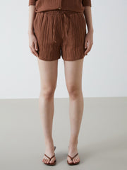 LCW Vision Elastic Waist Textured Women Shorts