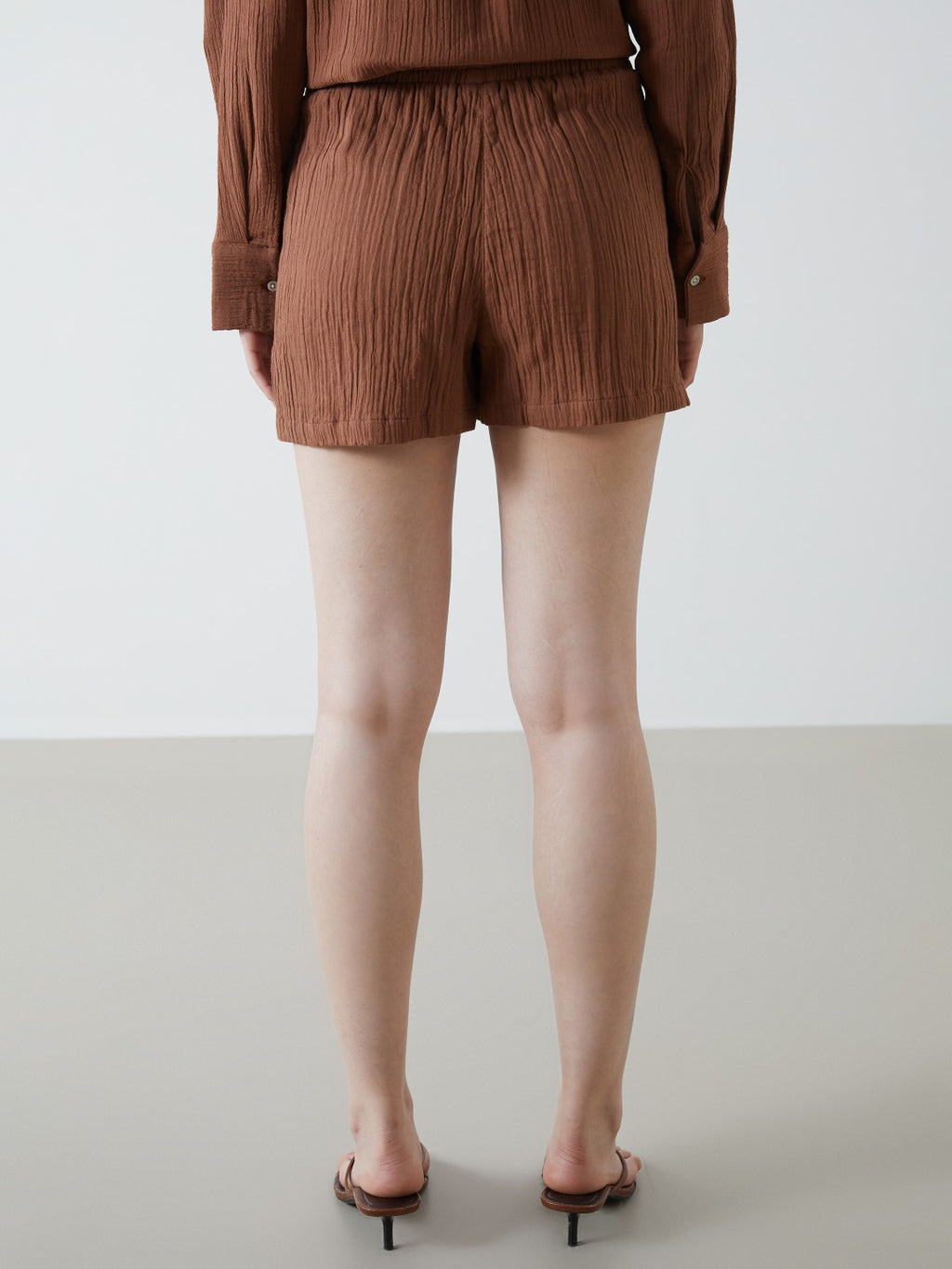 LCW Vision Elastic Waist Textured Women Shorts