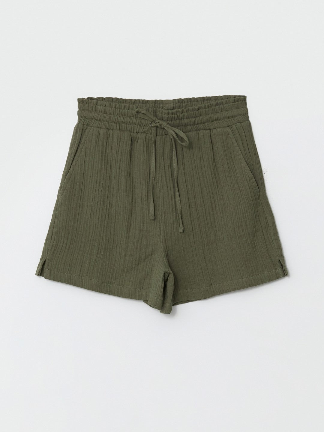 LCW Vision Elastic Waist Textured Women Shorts