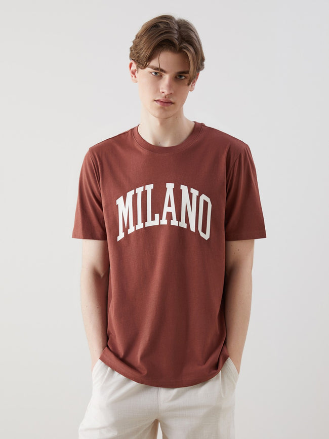 Xside Crew Neck Milano Printed Combed Cotton Men T-Shirt Hover Image