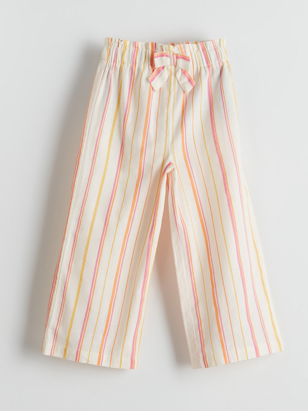 LCW Kids Striped Linen Blend Girls Trousers