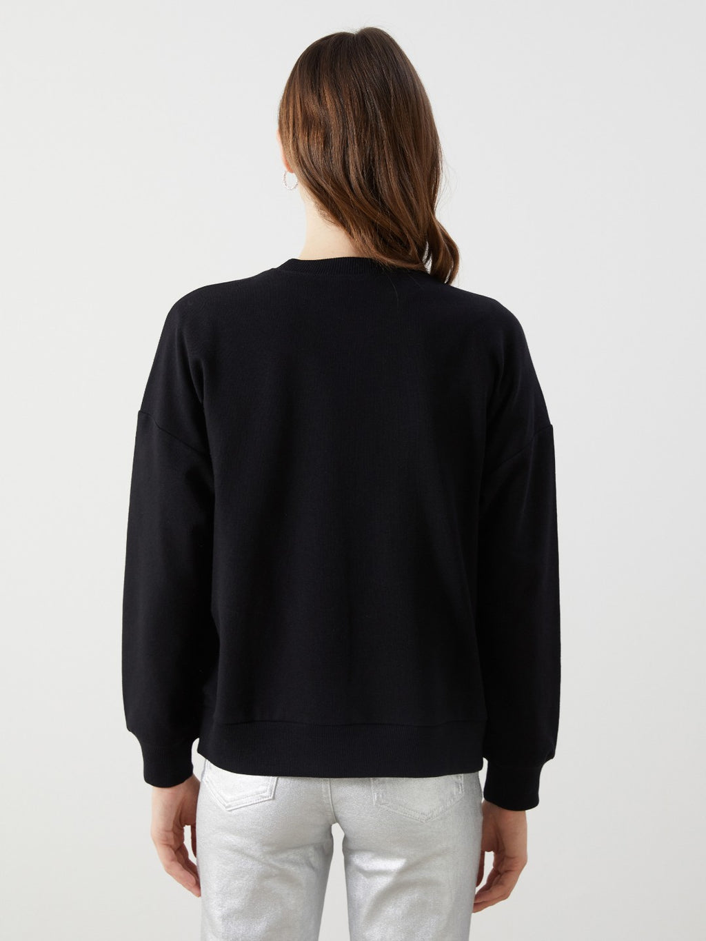 LCW Modest Crew Neck Embroidered Women Sweatshirt Tunic