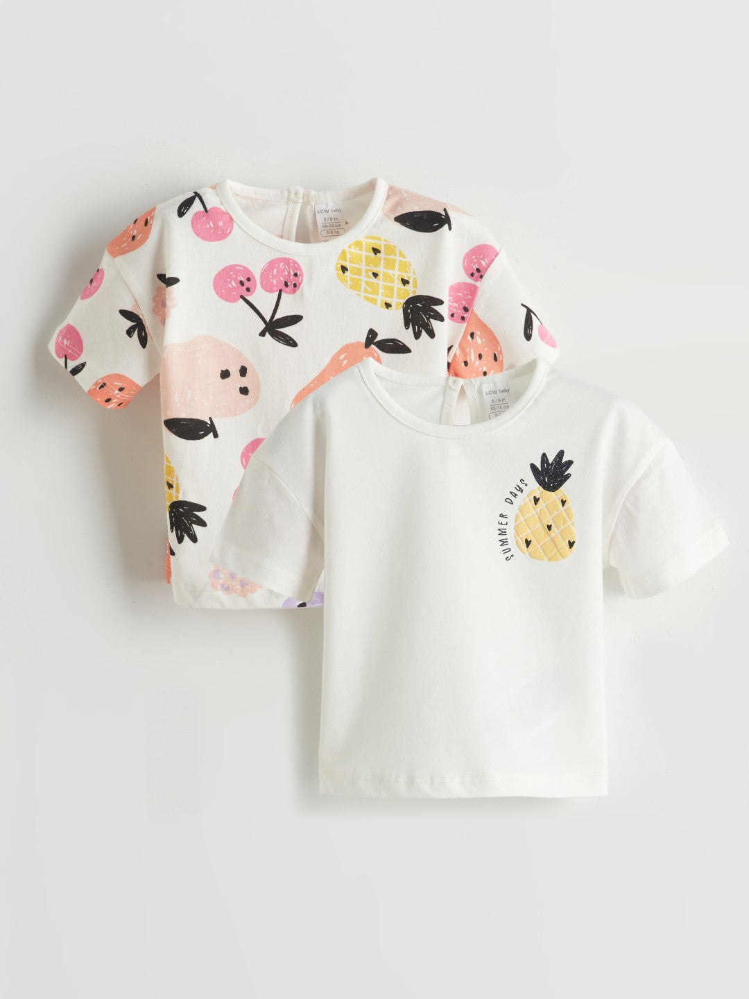 LCW Baby Fruit Printed Baby Girl T-Shirt 2-Pack