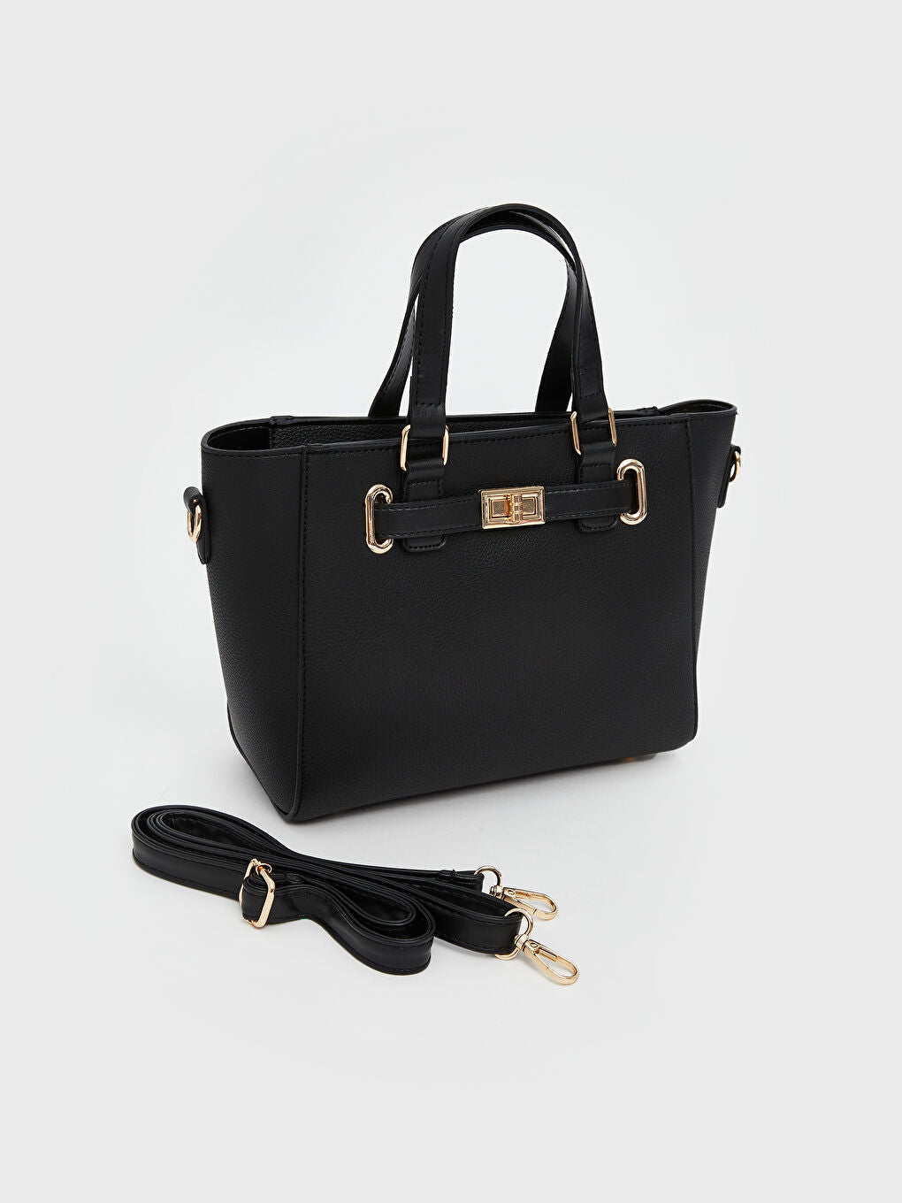 LCW ACCESSORIES Black Leather Look Women Shoulder Bag