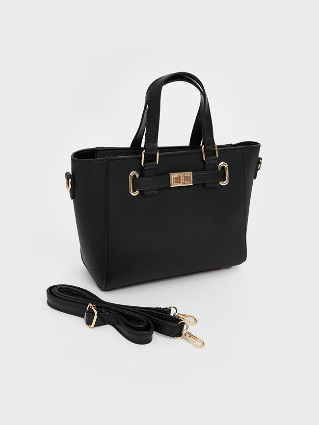 LCW ACCESSORIES Black Leather Look Women Shoulder Bag Hover Image