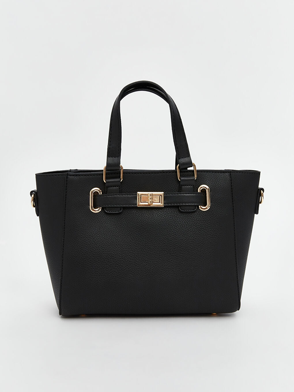 LCW ACCESSORIES Black Leather Look Women Shoulder Bag