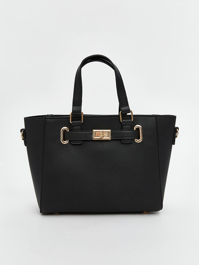 LCW ACCESSORIES Black Leather Look Women Shoulder Bag Main Image