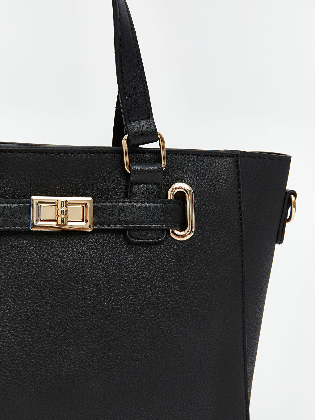 LCW ACCESSORIES Black Leather Look Women Shoulder Bag