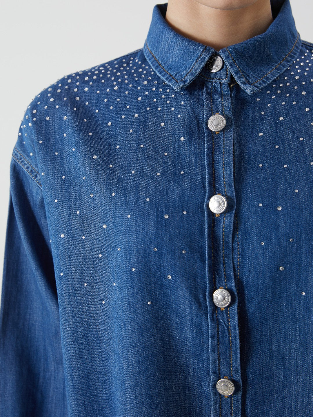 LCW Classic Stone Women Jean Shirt