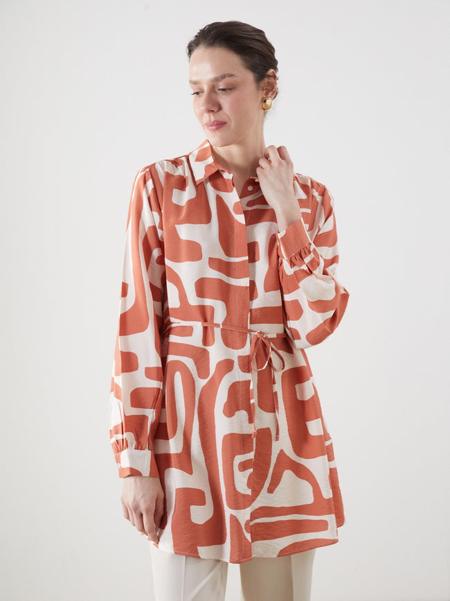 LCW Classic Patterned Women Shirt Tunic Hover Image