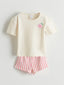 LCW Baby Printed Baby Girl T-Shirt And Striped Shorts 2-Pack