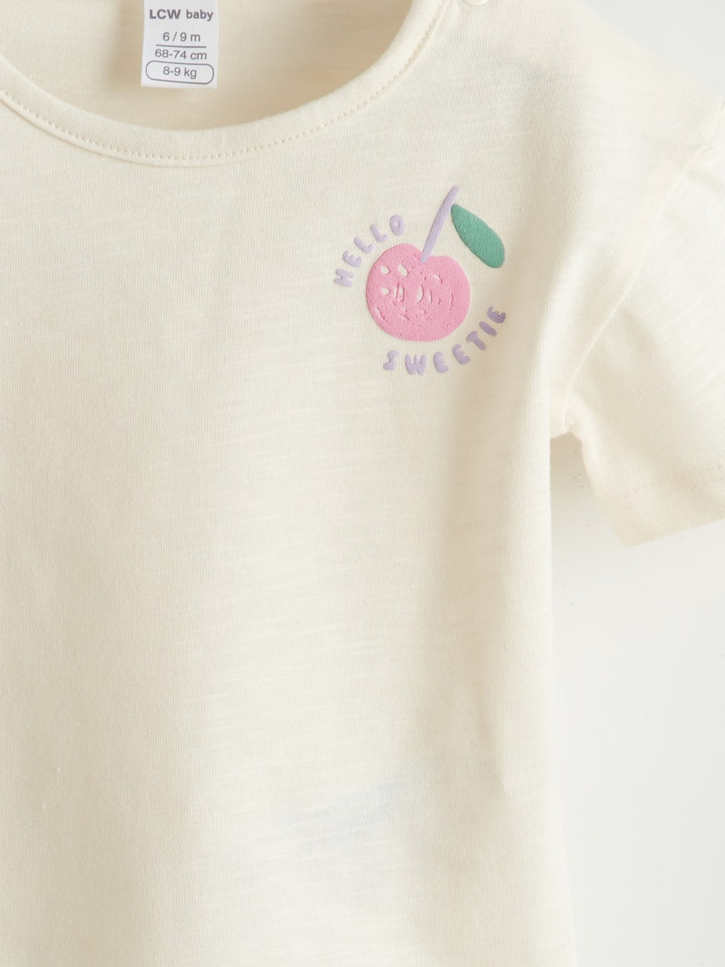 LCW Baby Printed Baby Girl T-Shirt And Striped Shorts 2-Pack