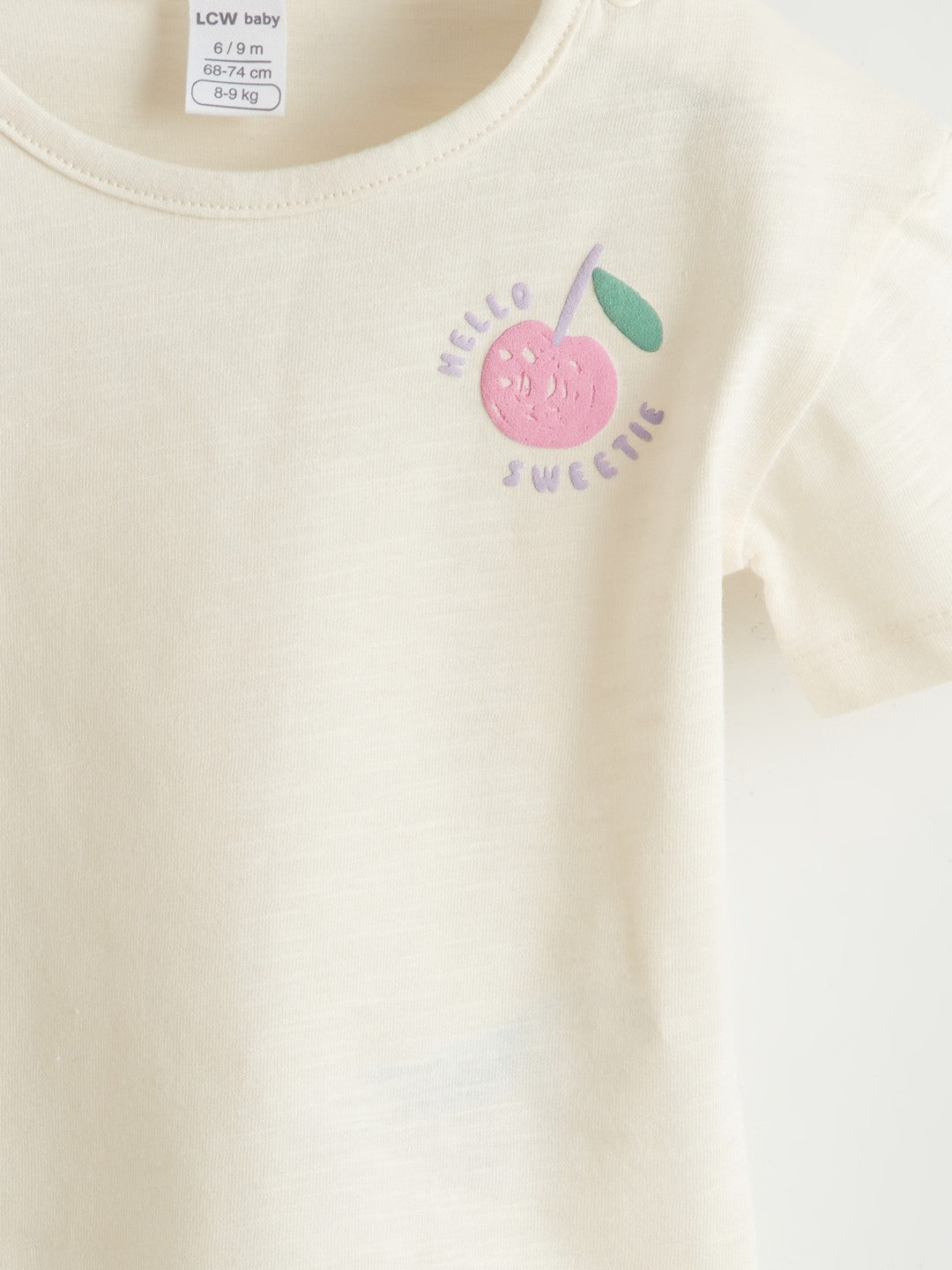 LCW Baby Printed Baby Girl T-Shirt And Striped Shorts 2-Pack