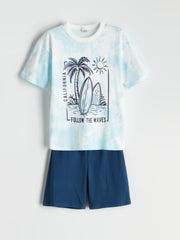 LCW Kids Crew Neck Boys T-Shirt And Shorts