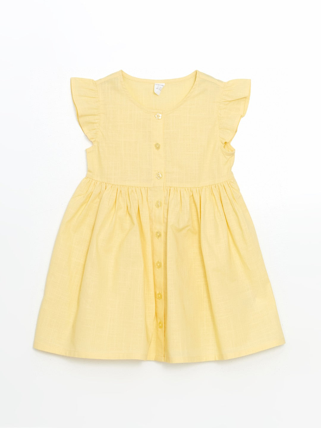 LCW Kids Pleated Girl Linen Look Shirt Dress