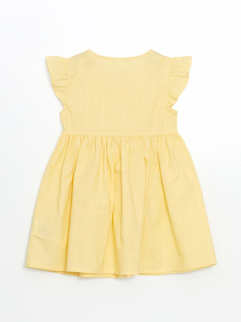 LCW Kids Pleated Girl Linen Look Shirt Dress