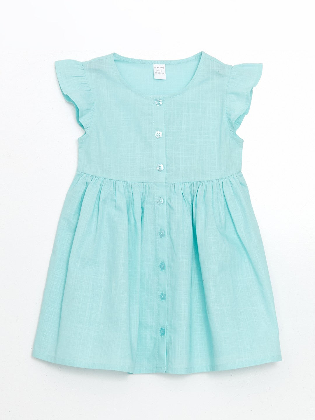 LCW Kids Pleated Girl Linen Look Shirt Dress