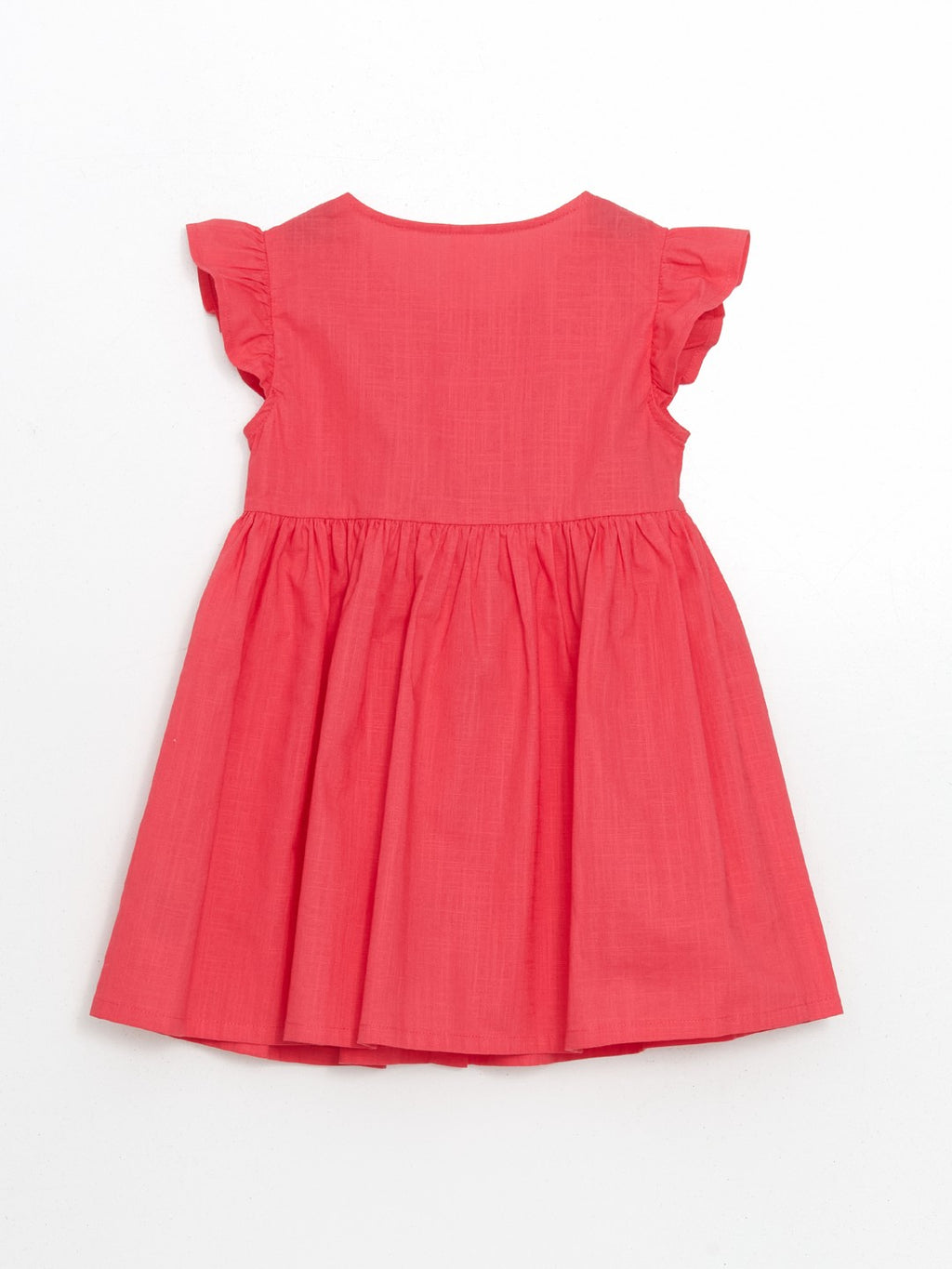 LCW Kids Pleated Girl Linen Look Shirt Dress