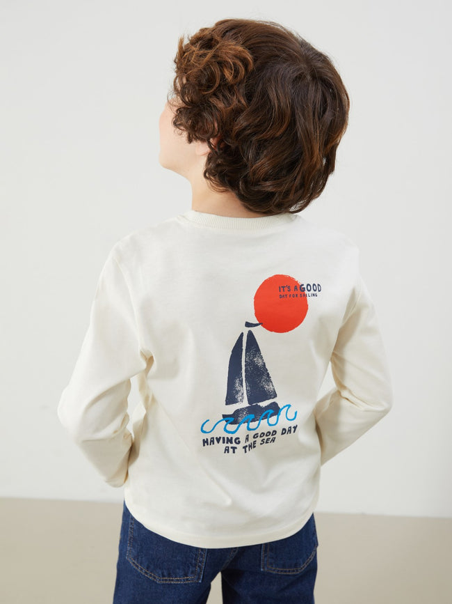 LCW Kids Crew Neck Printed Boy T-Shirt Hover Image
