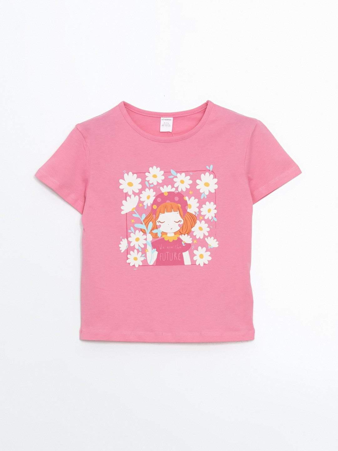 LCW Kids Crew Neck Printed Girls T-Shirt
