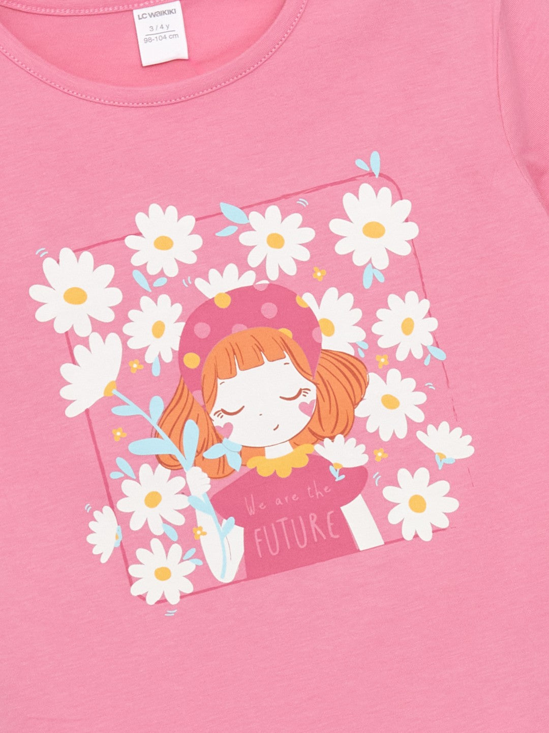 LCW Kids Crew Neck Printed Girls T-Shirt