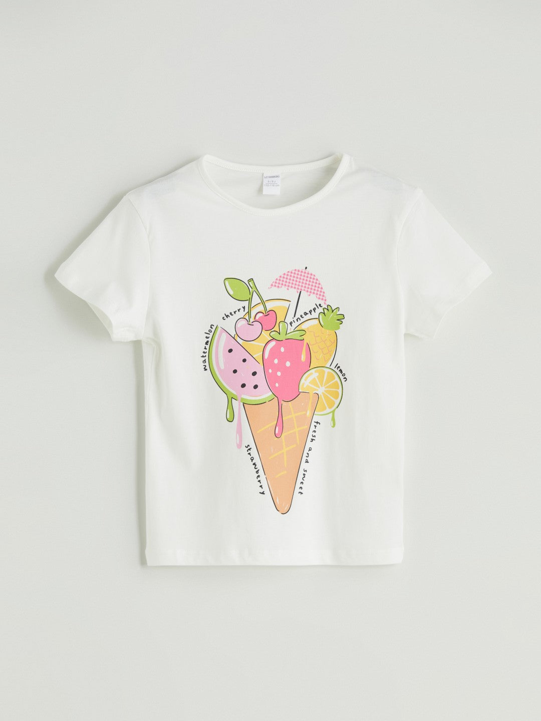 LCW Kids Crew Neck Printed Girls T-Shirt