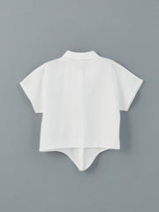 LCW baby White Short Sleeve Basic Girl Shirt