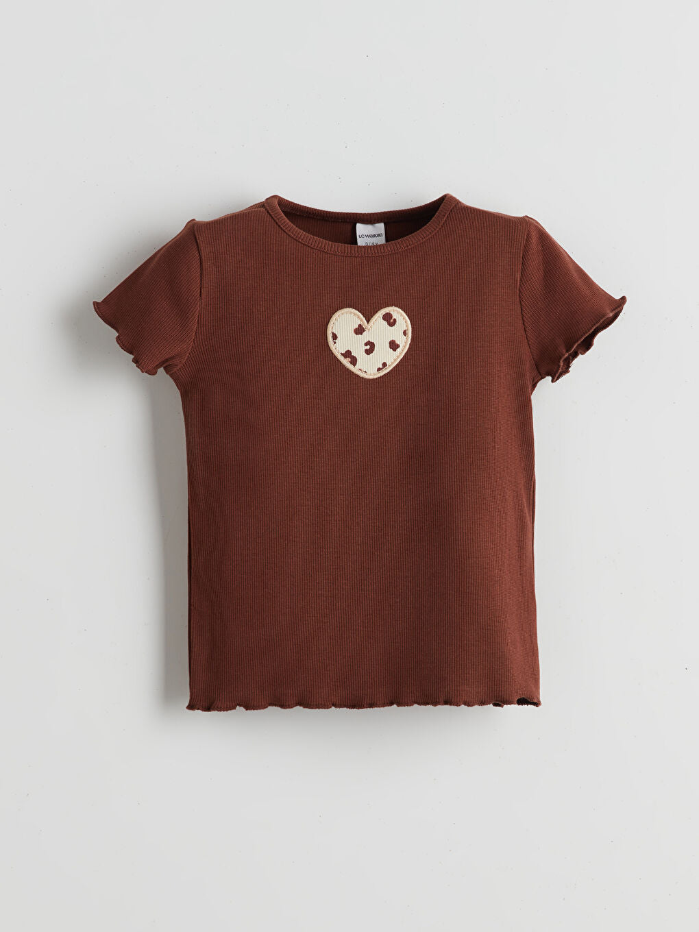 LCW Kids Brown Crew Neck Floral Girls T-Shirt 2-Pack