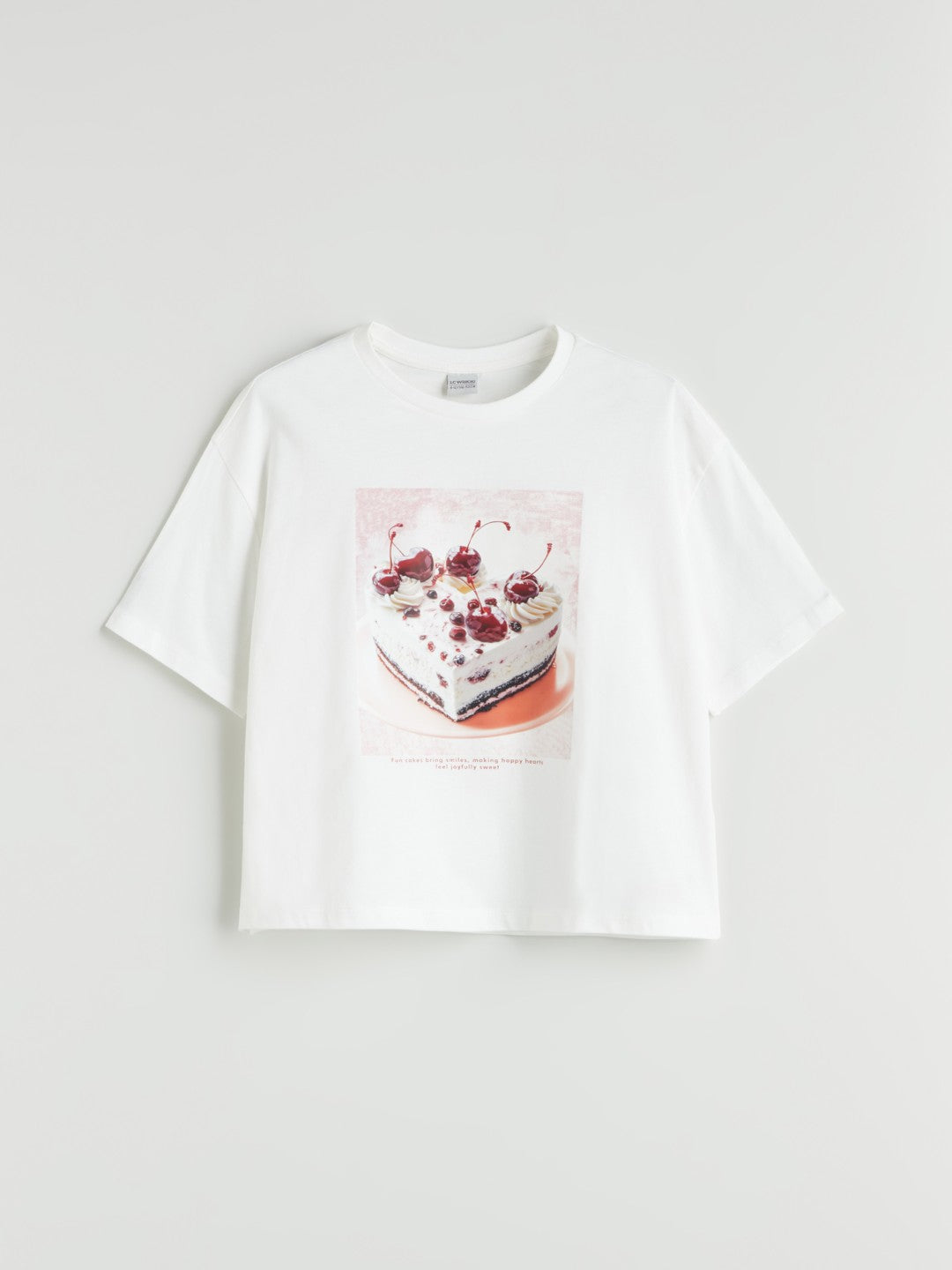 LCW Kids Crew Neck Girls Crop T-Shirt