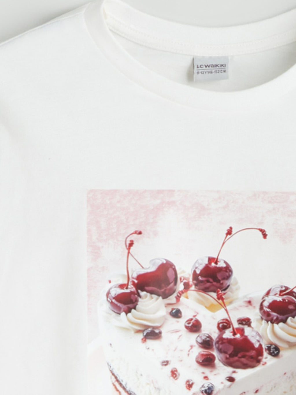 LCW Kids Crew Neck Girls Crop T-Shirt