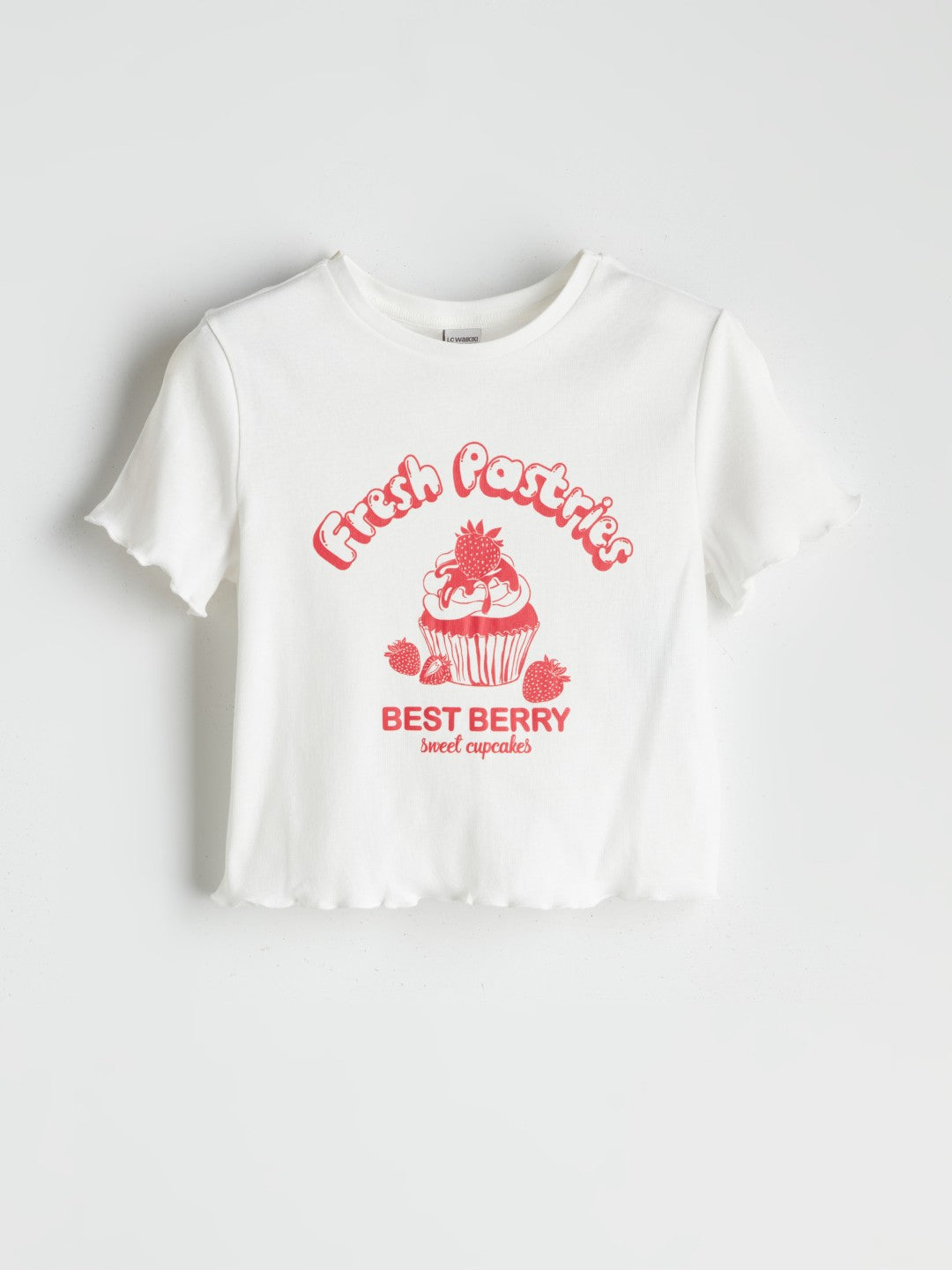 LCW Kids Crew Neck Printed Girls T-Shirt