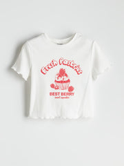 LCW Kids Crew Neck Printed Girls T-Shirt