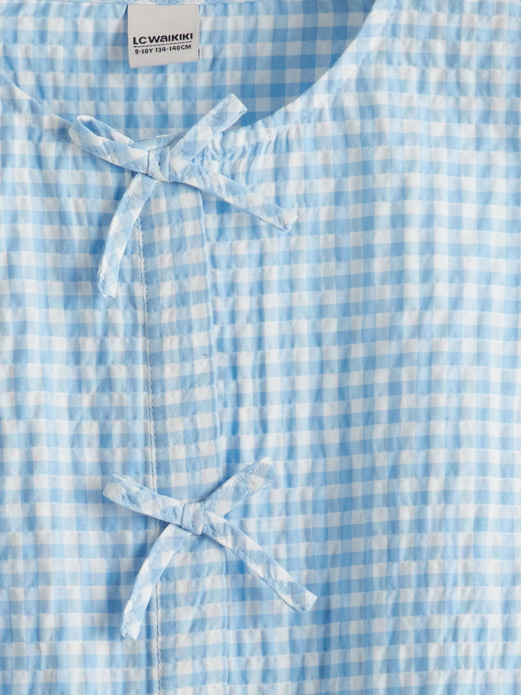 LCW Kids Comfortable Fit Seersucker Bow GirlS Shirt