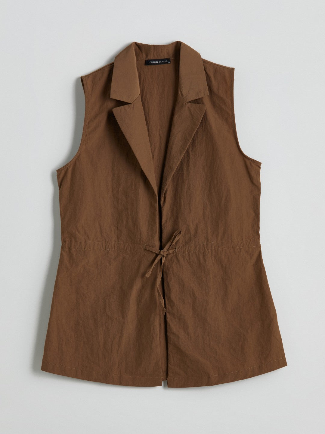 LCW Classic Jacket Collar Linen Look Women Classic Vest