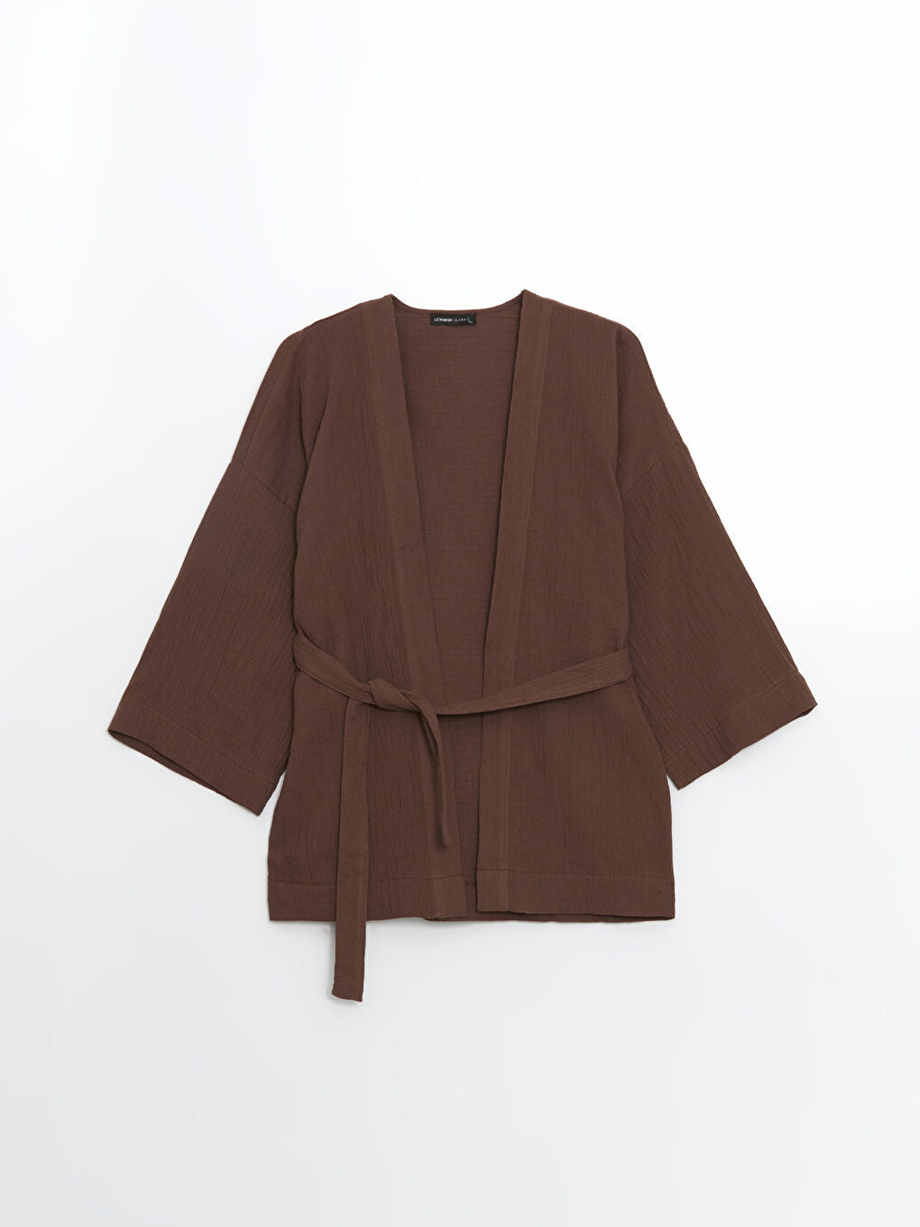 LCWAIKIKI Classic Brown Shawl Collar Women Kimono