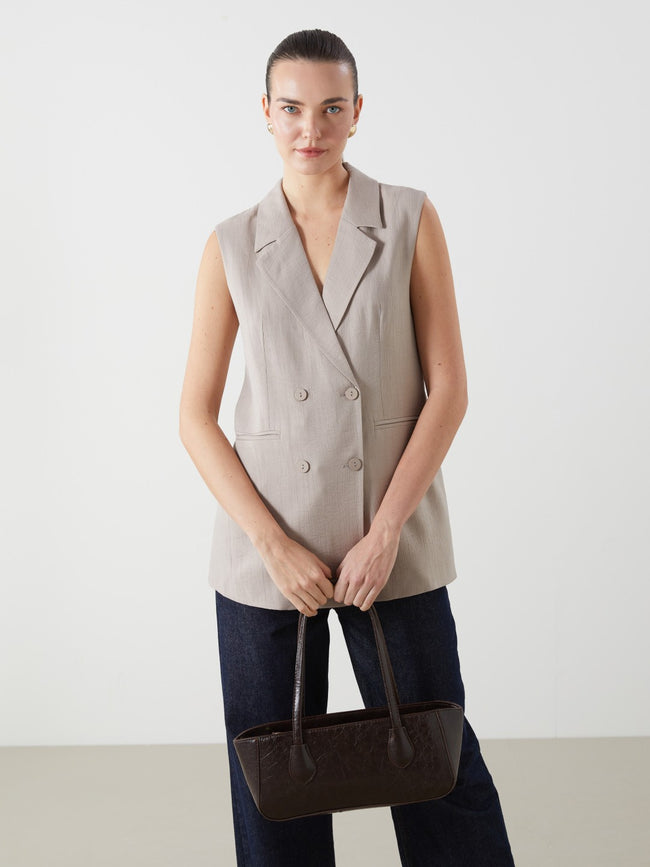 LCW Classic Jacket Collar Women Classic Vest Hover Image