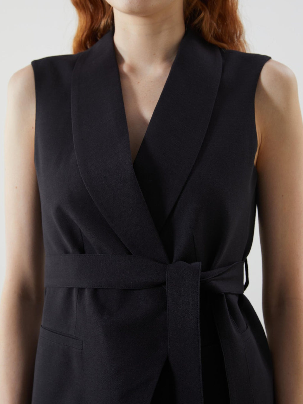 LCW Vision Jacket Collar Linen Blend Women Classic Vest