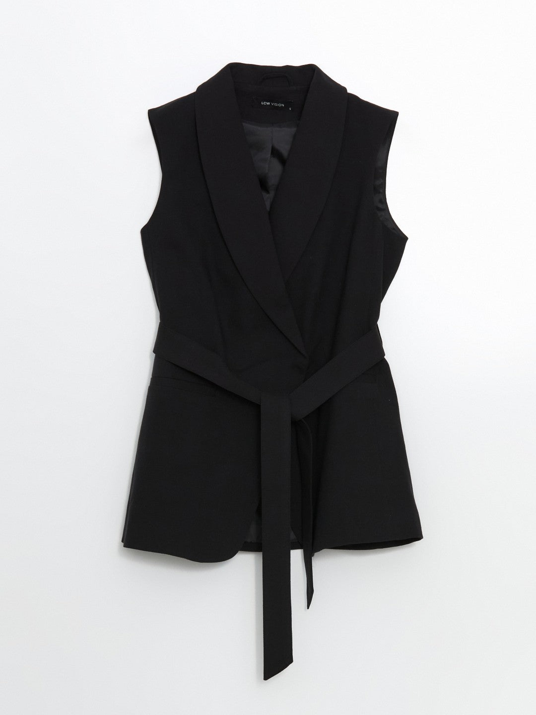 LCW Vision Jacket Collar Linen Blend Women Classic Vest