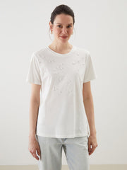 LCW Classic Crew Neck Beaded Women T-Shirt