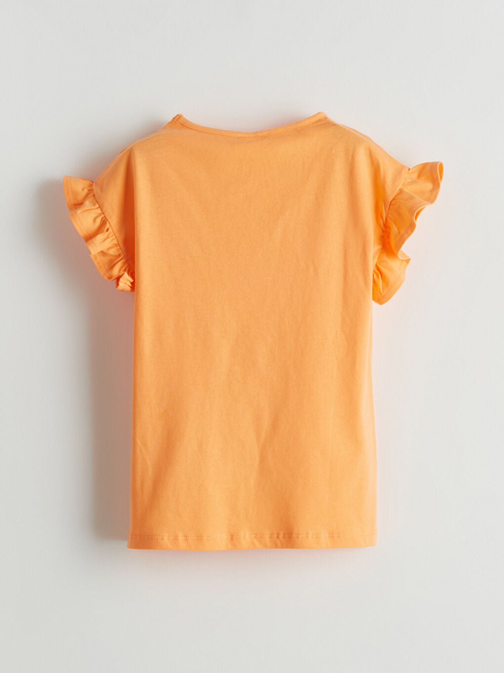LCW Kids Orange Crew Neck Printed Girls T-Shirt