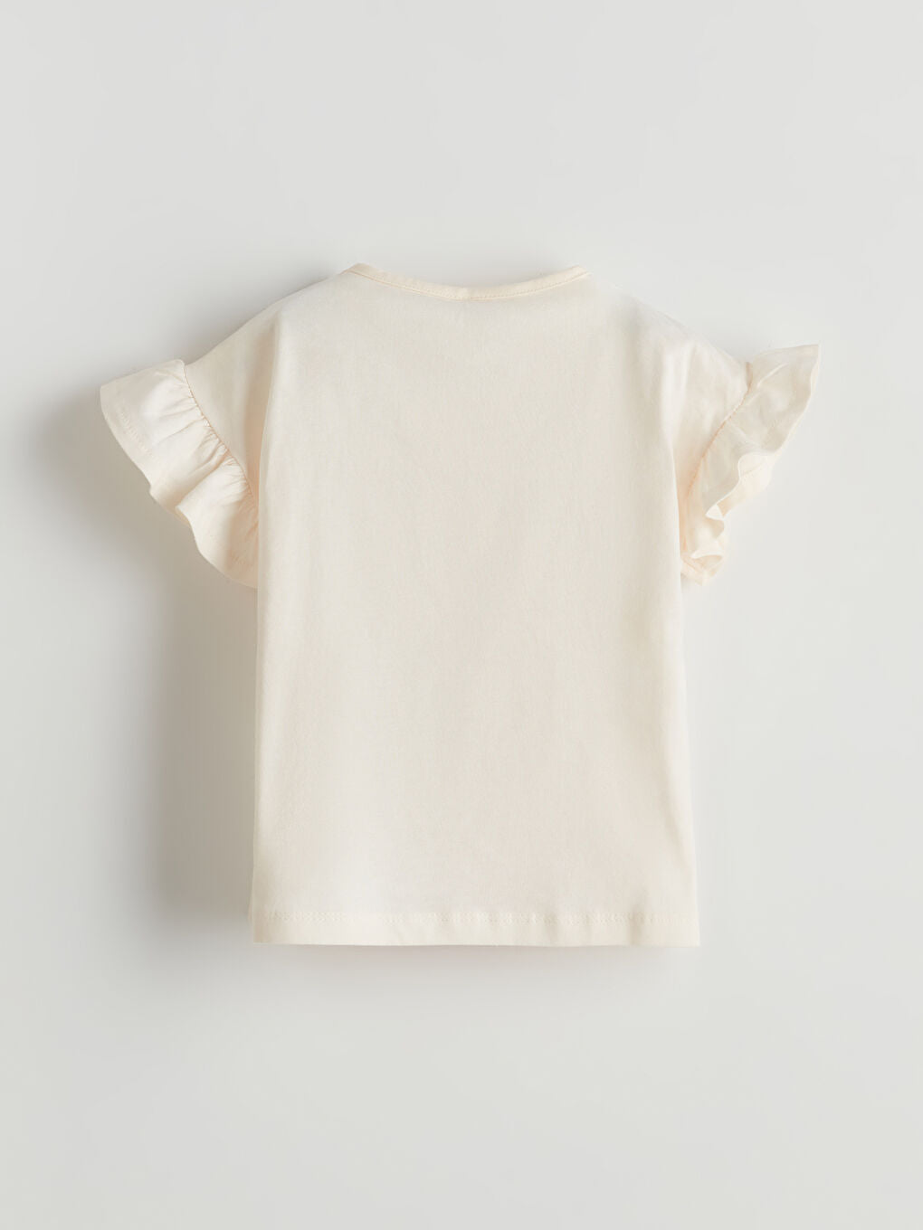 LCW Kids Ecru Crew Neck Printed Girls T-Shirt