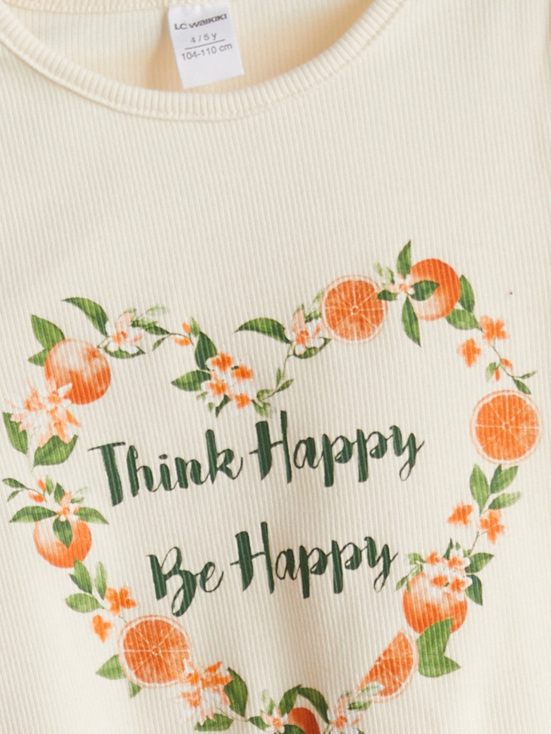 LCW Kids Tangerine Printed Girls T-Shirt And Leggings 2-Pack