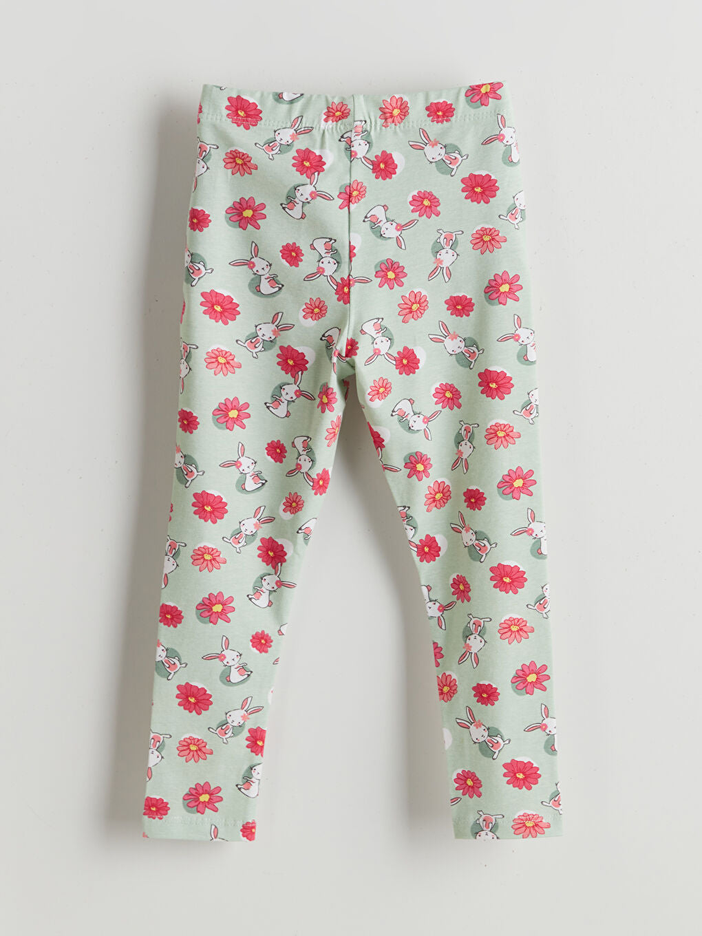 LCW Kids Green Elastic Waist Floral Girls Leggings