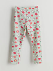 LCW Kids Green Elastic Waist Floral Girls Leggings
