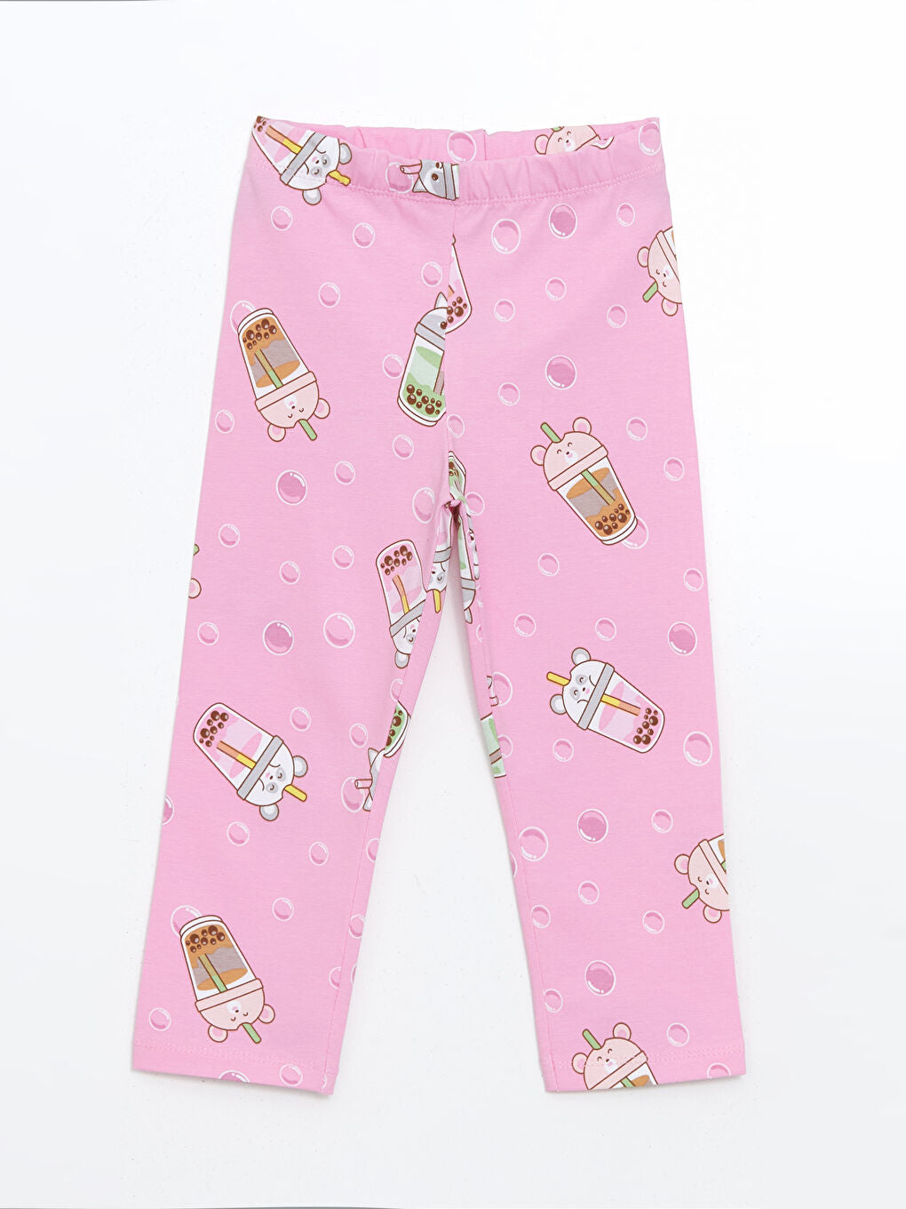 LCW Kids Pink Crew Neck Girls T-Shirt and Leggings