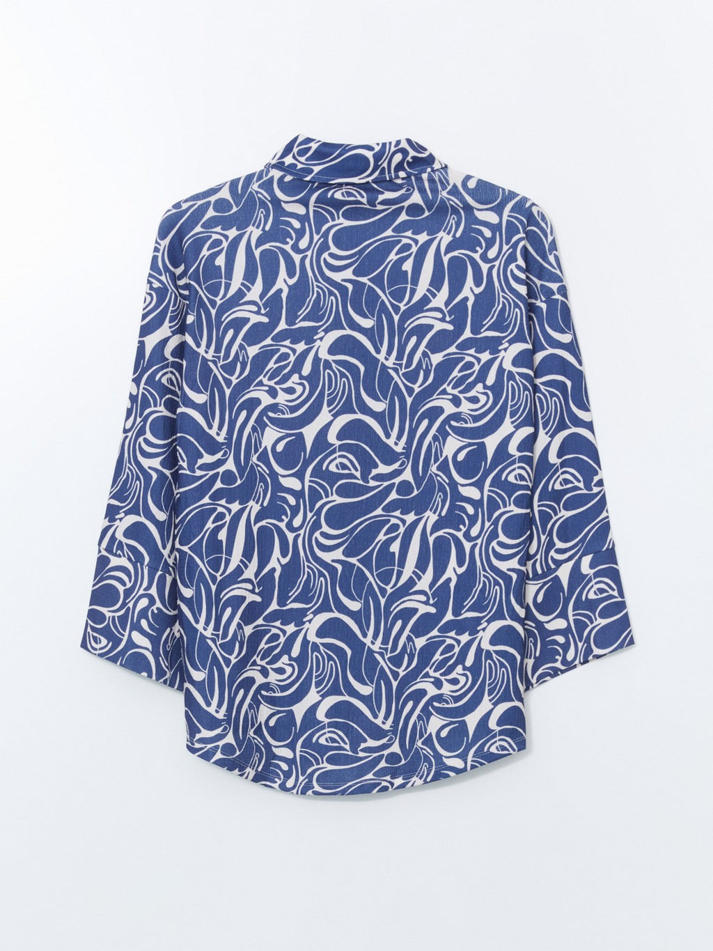 LCW Modest Blue Patterned Women Shirt Tunic