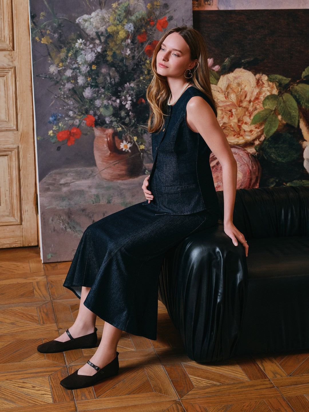 LCW Modest Waist Zippered Women Jean Skirt