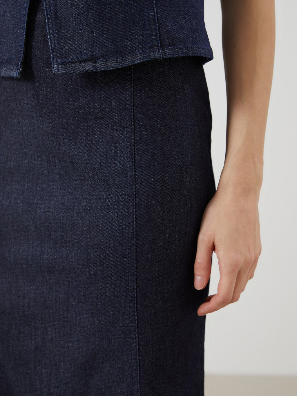 LCW Modest Waist Zippered Women Jean Skirt