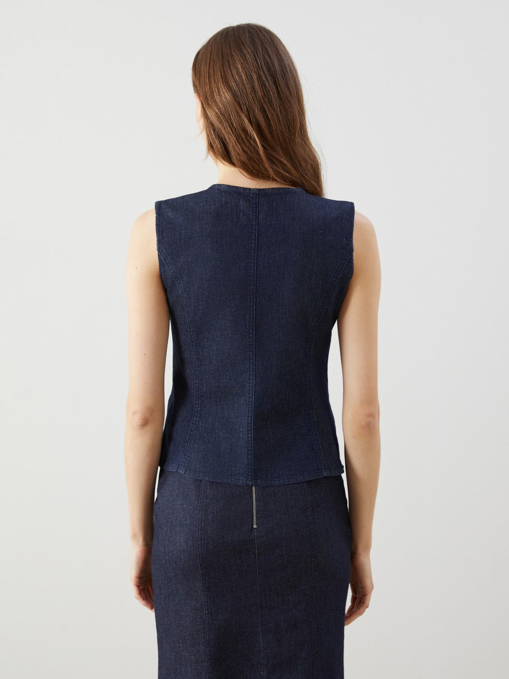 LCW Modest Crew Neck Women Jean Vest